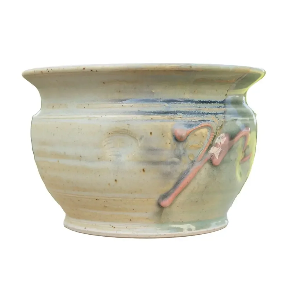 Vintage Hand-Thrown Studio Pottery Planter & Cachepot – Sage & Earth